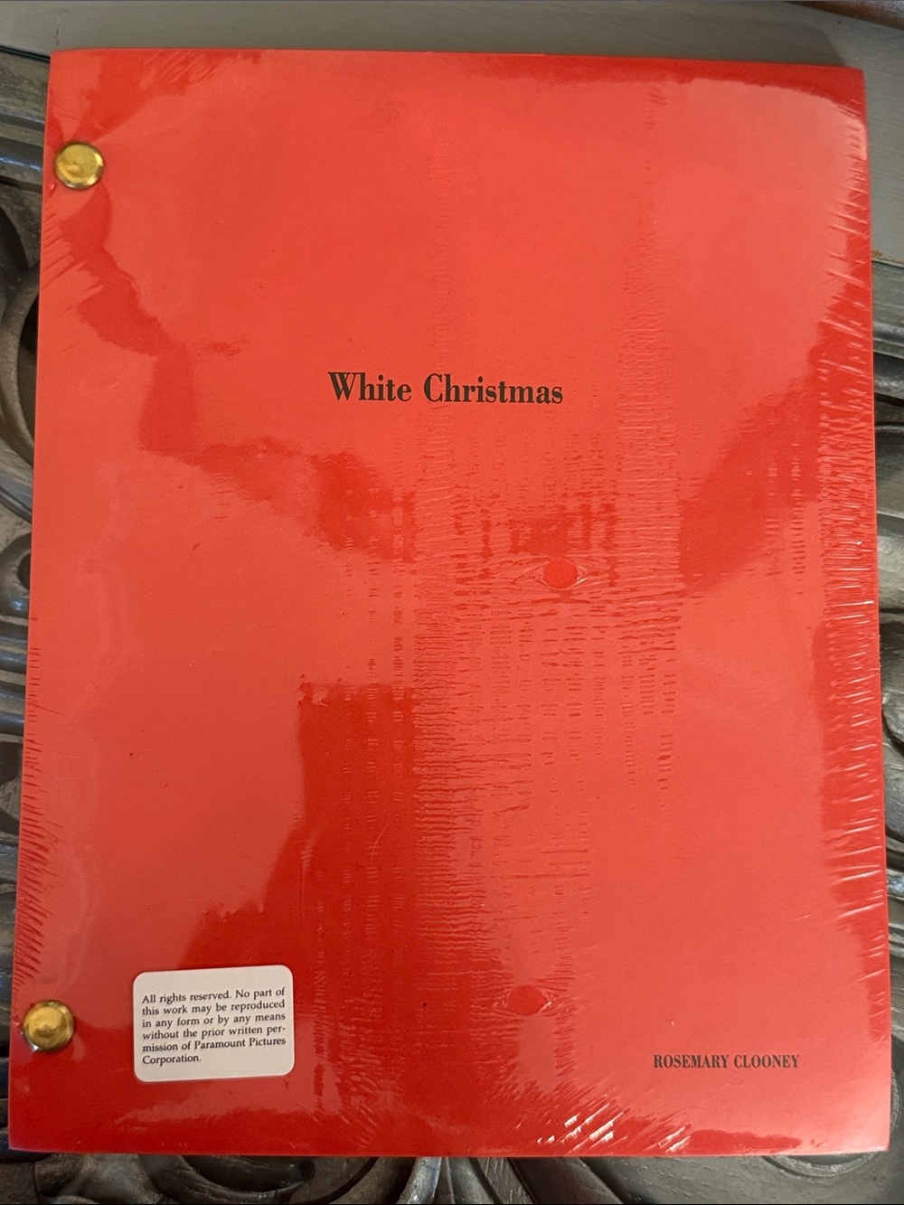 Sealed White Christmas Rosemary Clooney Script Reproduction Holiday Gift